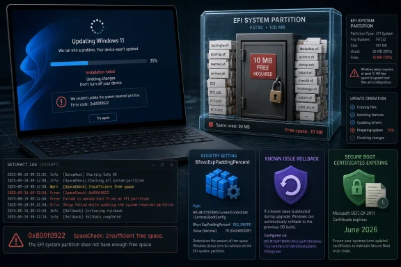 windowsforum-kb5089573-windows-11-preview-fails-with-0x800f0922-efi-partition-space-fix.webp