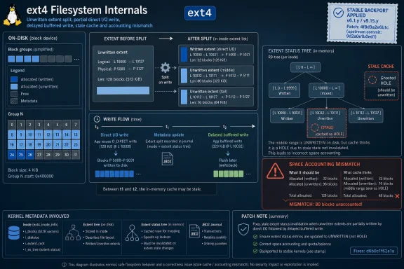 windowsforum-cve-2026-45912-ext4-stale-extent-status-caching-space-accounting-fix.webp
