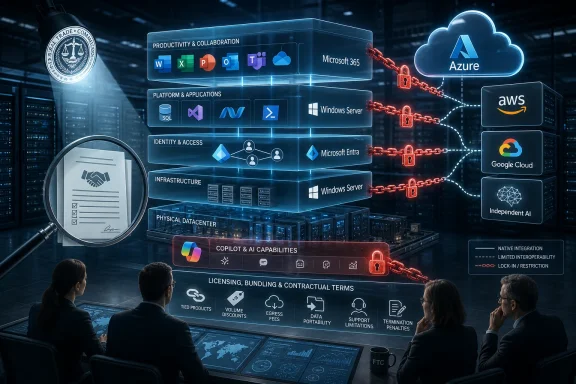 Business team reviews a cloud-technology security and licensing infographic featuring Azure, AWS, and Google Cloud.