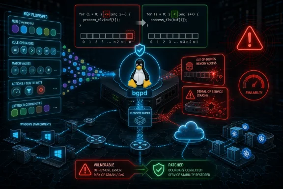 windowsforum-cve-2026-37457-frrouting-bgp-flowspec-off-by-one-dos-and-why-windows-teams-care.webp