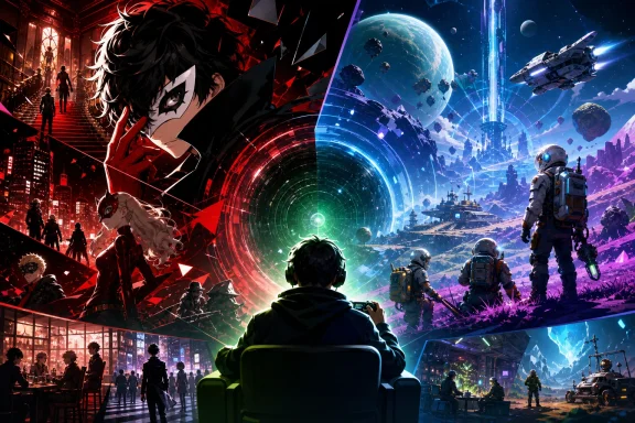 Anime cyberpunk battle montage with astronauts, robots, and a glowing portal firing toward Earth.