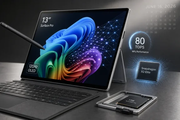 Tablet on a desk with a stylus, keyboard, and highlighted Snapdragon X2 Elite NPU specs.