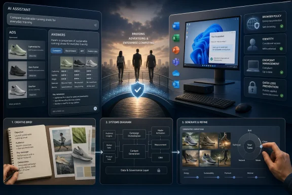 Futuristic dashboard shows AI planning and brand workflow for comparing sustainable running shoes.