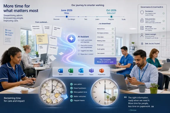 Healthcare team uses an AI assistant and workflow timeline to streamline admin, boosting patient time. Healthcare team uses an AI assistant and workflow timeline to streamline admin, boosting patient time.