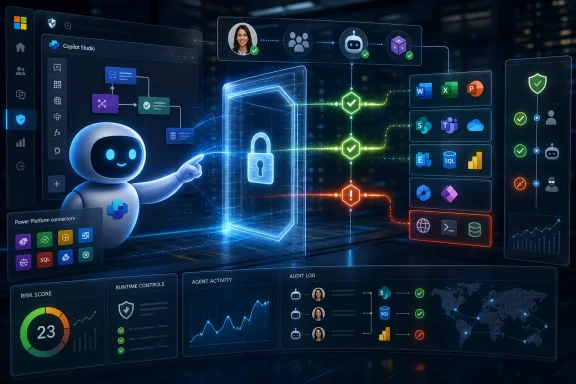 AI assistant shows secure data flow with locks, cloud tools, and cyber dashboard analytics.