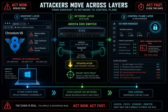 Cybersecurity infographic showing attackers moving across layers from endpoint to control plane, with alerts to act now.