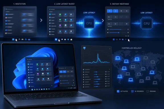 Futuristic interface on laptop showing low-latency CPU control and instant response. Futuristic interface on laptop showing low-latency CPU control and instant response.