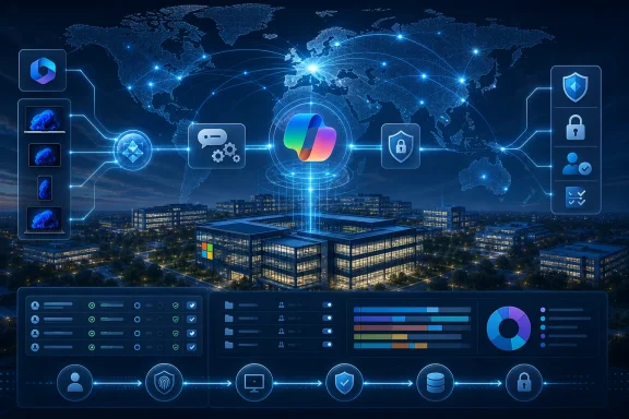 Futuristic digital cybersecurity interface overlays a night city skyline with global network icons. Futuristic digital cybersecurity interface overlays a night city skyline with global network icons.