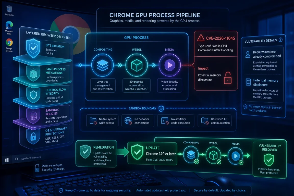 Remederer CVE-2026-11045 Chrome GPU Bug: Patch 149+ to Stop Renderer Leak