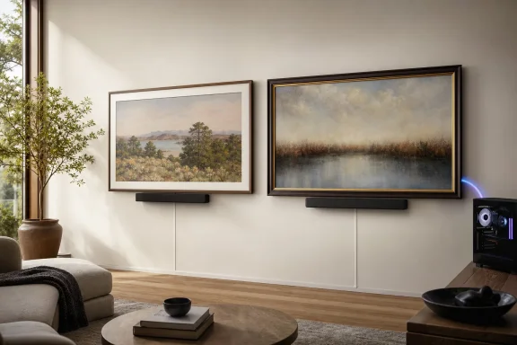 Bright modern living room with two landscape paintings on the wall and a sofa, table, and plants.