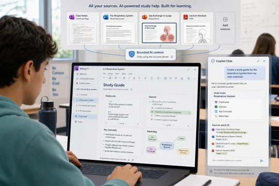 Student uses an AI-powered study app on a laptop to generate a respiratory system guide and quizzes.