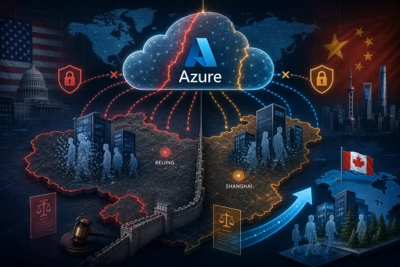 Digital cloud network labeled “Azure” connecting Beijing and Shanghai with global security icons and flags. Digital cloud network labeled “Azure” connecting Beijing and Shanghai with global security icons and flags.