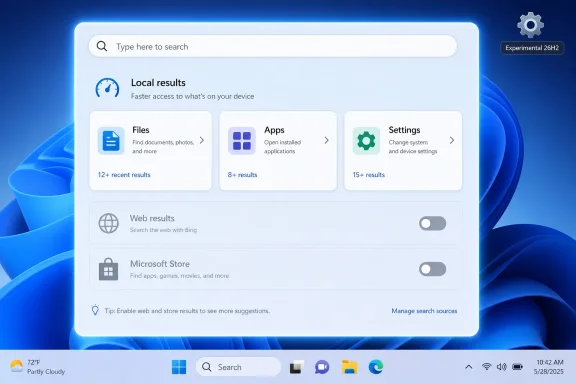Screenshot of Windows Start search showing local results, web results, and Microsoft Store on a blue desktop. Screenshot of Windows Start search showing local results, web results, and Microsoft Store on a blue desktop.