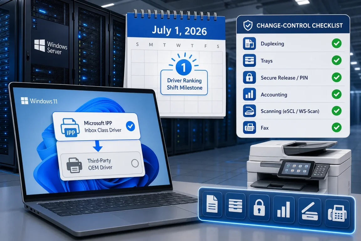 July 1 2026 Windows Printing: IPP Inbox Driver Ranking Changes
