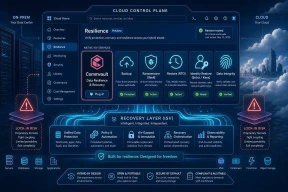 Neon “Cloud Control Plane” dashboard illustrating hybrid cloud resilience, backup, recovery, and data integrity.
