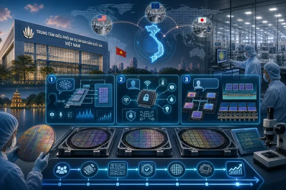Scientists in lab control panels with holographic icons mapping technology networks worldwide.