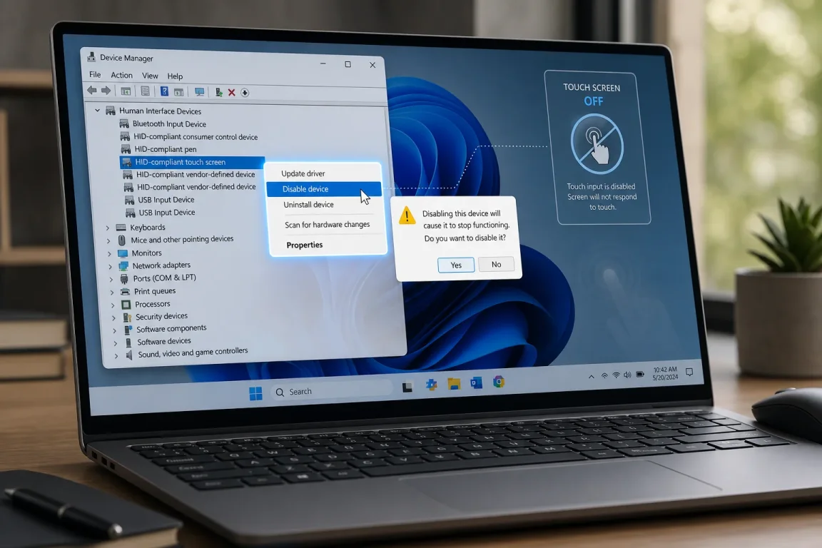 Disable Touch Screen in Windows 10/11 (Device Manager HID)