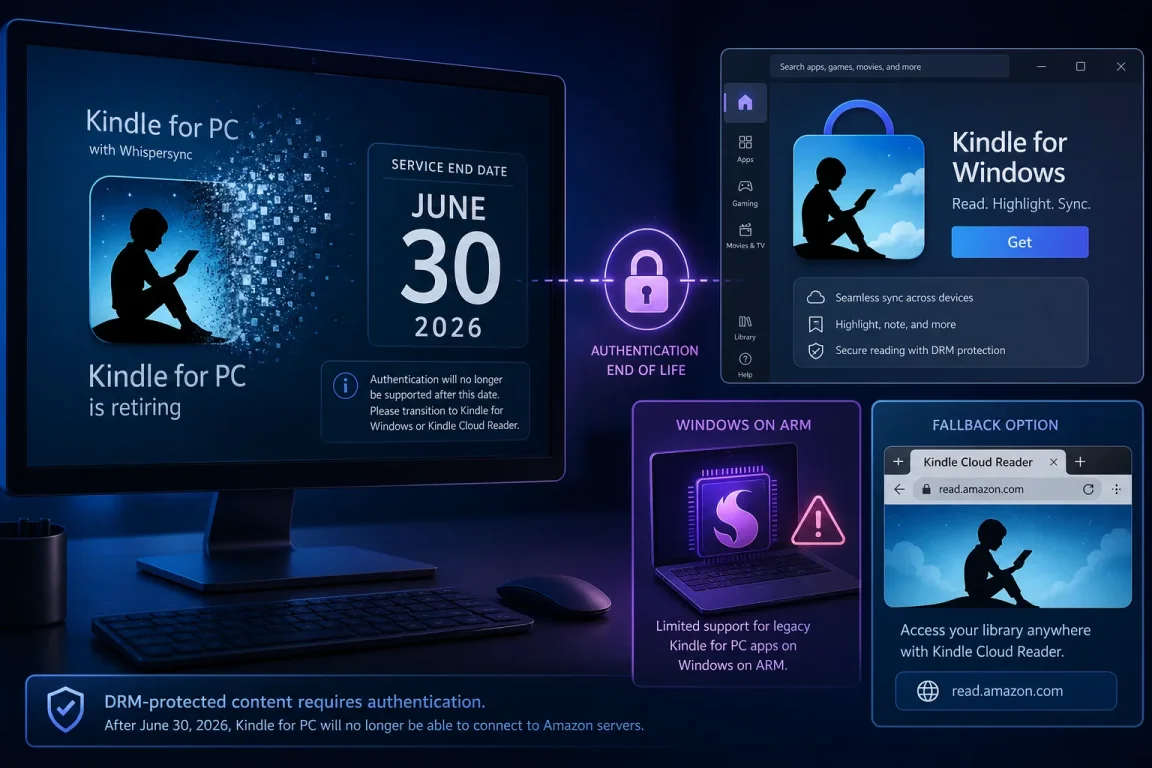 127 Computer Kindle for PC Ends June 30, 2026: Store App & ARM Workarounds