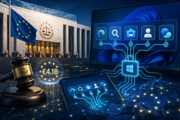 EU parliament scene with a digital network icon, smartphone, and €4.1B data overlay. EU parliament scene with a digital network icon, smartphone, and €4.1B data overlay.