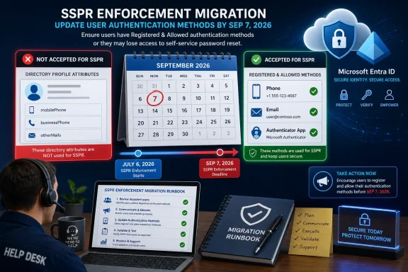 Thread 'Entra SSPR Cutoff Sept 7 2026: Stop Using Directory Phone/Email for Resets'
