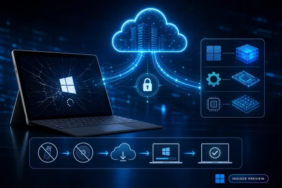 Cloud security concept with a laptop and encrypted data icons in a blue digital network.