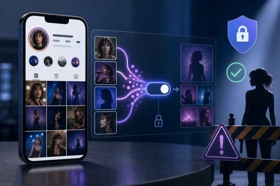 A smartphone’s social media photos flow through a privacy filter, signaling secure digital protection. A smartphone’s social media photos flow through a privacy filter, signaling secure digital protection.