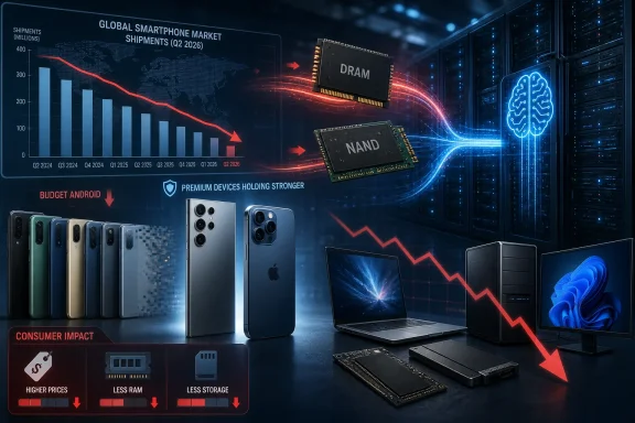 windowsforum-samsung-leads-as-dram-shortage-sends-q2-2026-smartphone-shipments-down-11.webp
