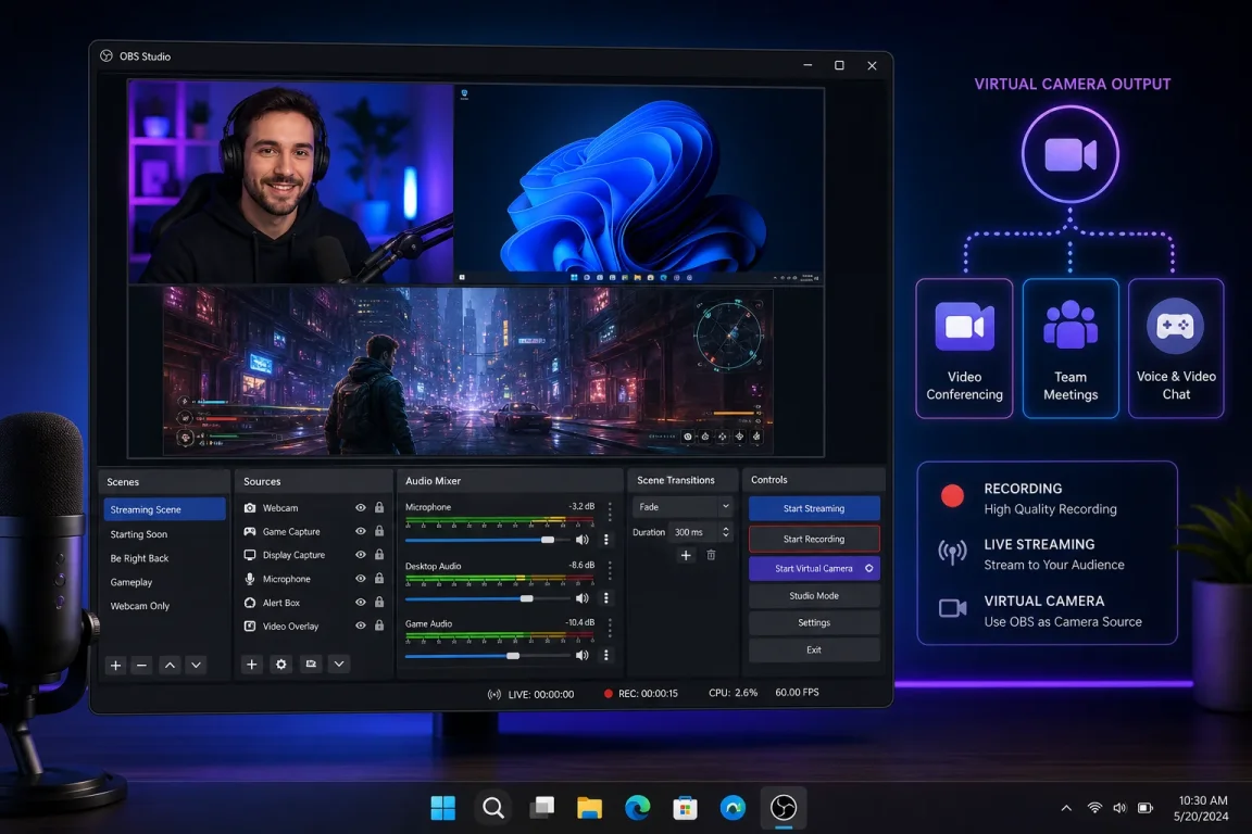 OBS Studio On Windows 11 Record Stream And Use Virtual Camera OBS Studio On Windows 11 Record Stream And Use Virtual Camera