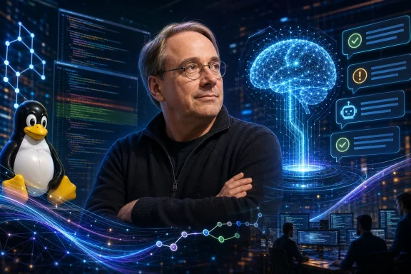 Tech CEO with glasses in a data center, flanked by network AI graphics and glowing chat notifications. Tech CEO with glasses in a data center, flanked by network AI graphics and glowing chat notifications.