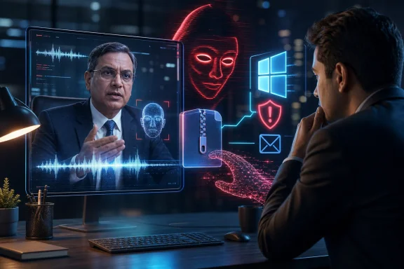 A man consults over a computer showing biometric security data, including a red face scan and digital icons. A man consults over a computer showing biometric security data, including a red face scan and digital icons.
