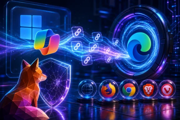 Cybersecurity-themed scene with shield, blockchain icons, and browser/app logos in neon blue tech lighting. Cybersecurity-themed scene with shield, blockchain icons, and browser/app logos in neon blue tech lighting.