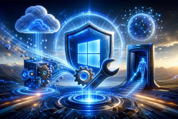 Futuristic blue AI network scene with cloud, shield window, and data portal with glowing human silhouette. Futuristic blue AI network scene with cloud, shield window, and data portal with glowing human silhouette.