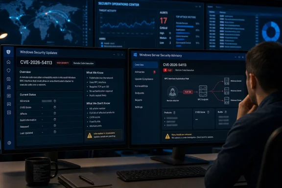 windowsforum-cve-2026-54113-rpc-dos-no-affected-products-or-fix-listed.webp