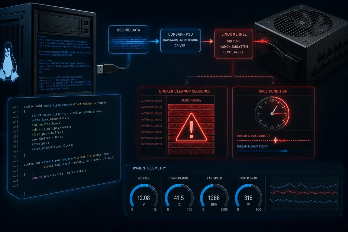 CVE-2026-68361: Patch Linux Corsair PSU Driver UAF