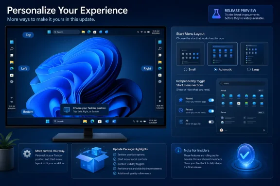 Thread 'KB5120998 Adds Windows 11 Top and Side Taskbar Positions'