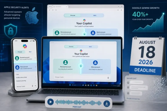 Thread 'Copilot Unifies Personal, Work Apps; Group Chats End Aug. 18'