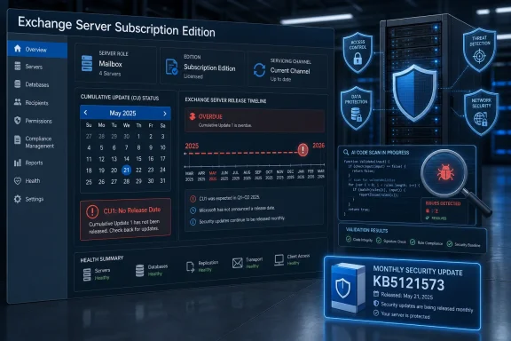 Thread 'Exchange Server SE CU1 Delayed Again With No Release Date'