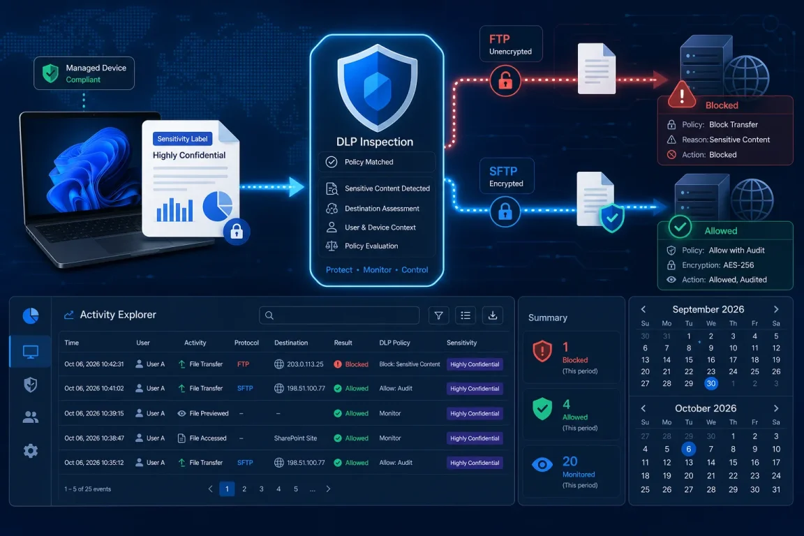 Purview Endpoint DLP FTP/SFTP Delayed to October 2026