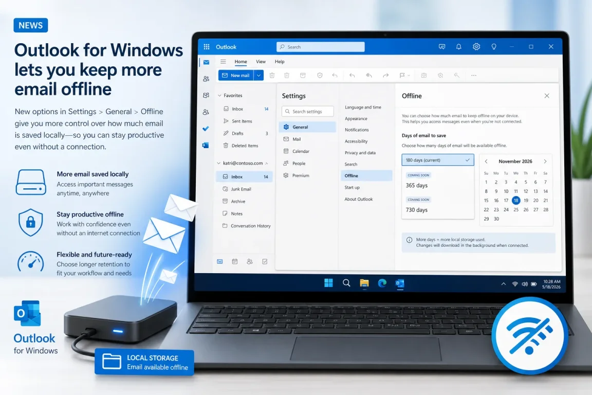 New Outlook Delays 2-Year Offline Mail Sync to November 2026