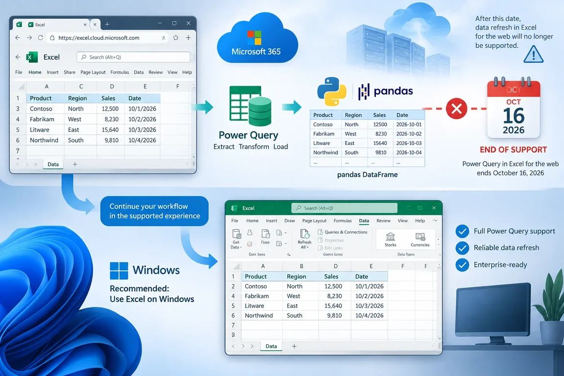 Excel for the Web Retires Power Query-to-Python October 16, 2026
