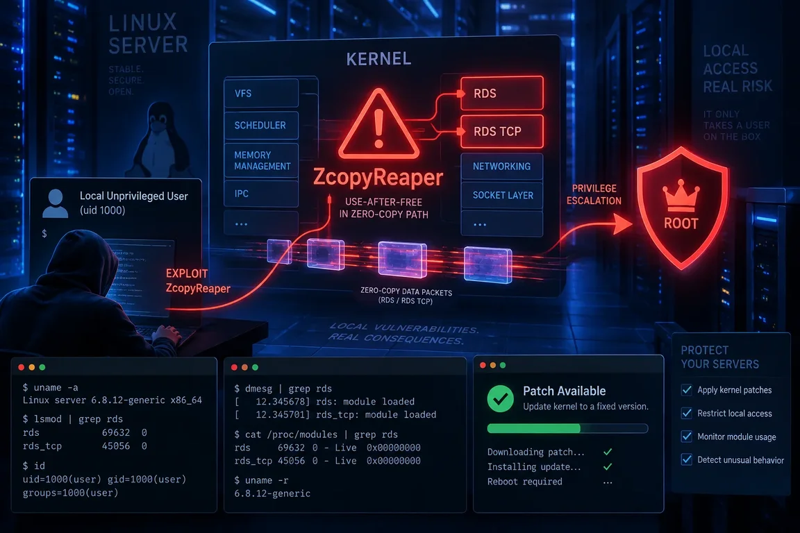 CVE-2026-43502 Linux Root Flaw Requires RDS, Has Fixes