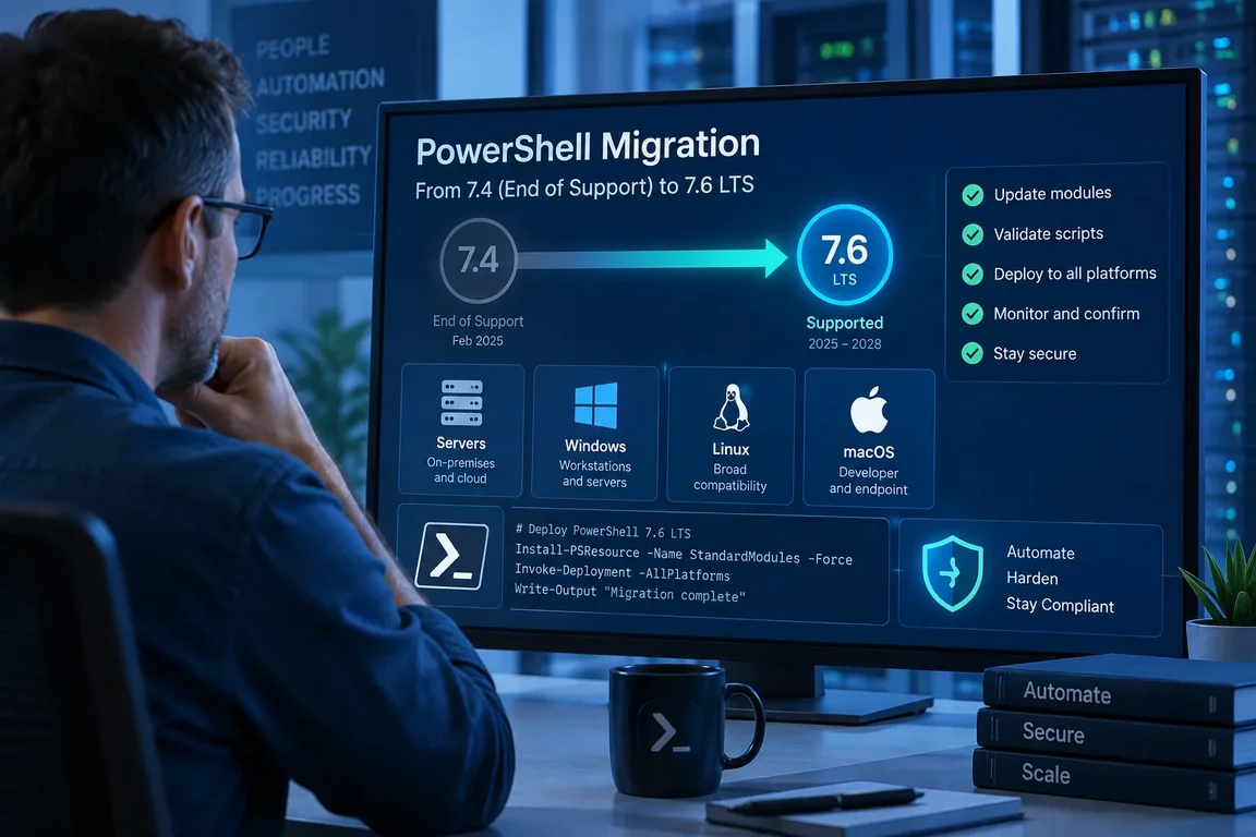 PowerShell 7.4 Support Ends November 10, 2026: Move to 7.6 LTS