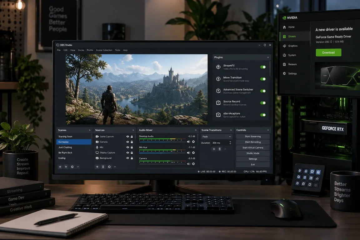 OBS Studio 32.2.2 for Windows 10 & 11: NVENC Driver 570, Plugin Fixes ...