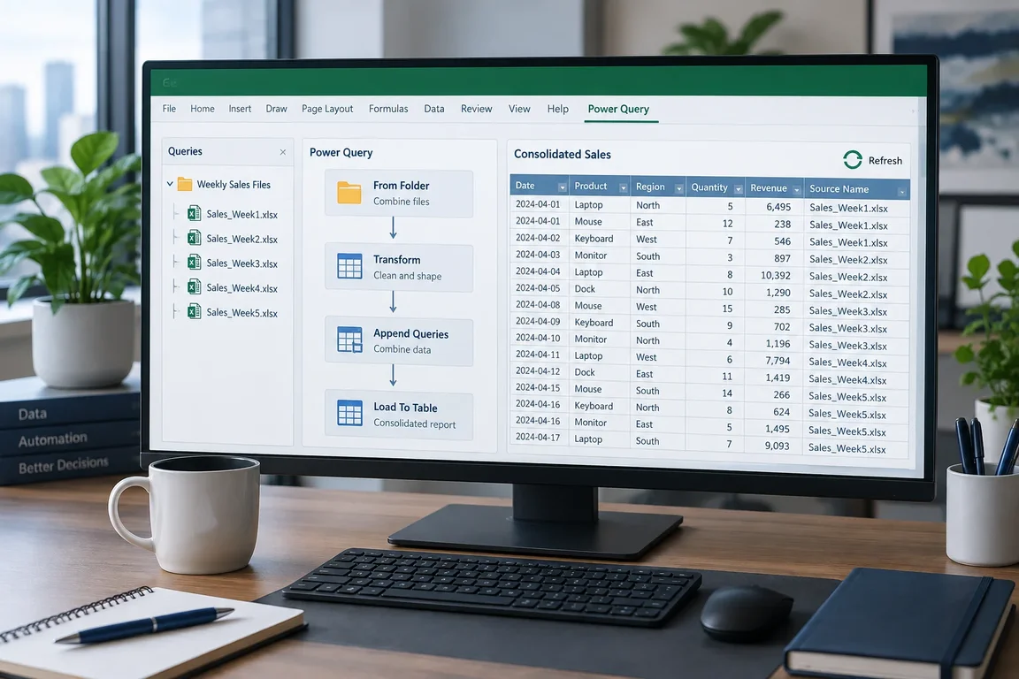 Excel Power Query: Combine Weekly Workbooks From a Folder and Refresh ...