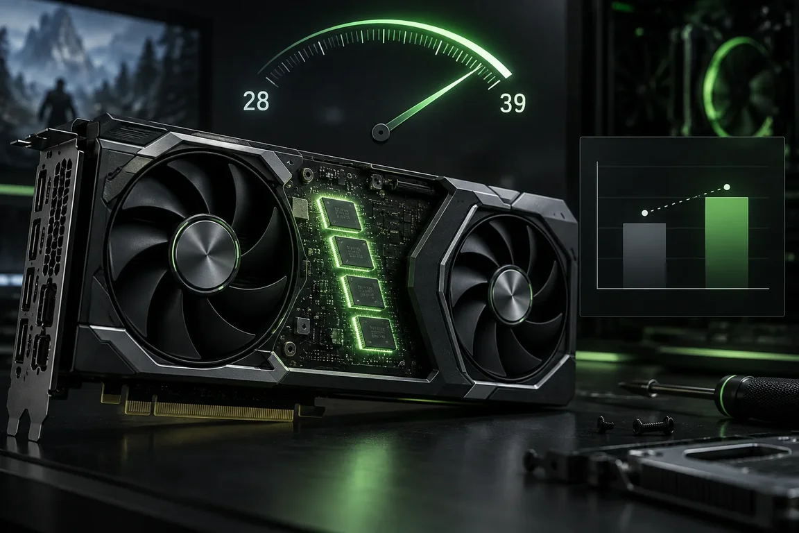 RTX 5070 Ti GDDR7 Overclock Reaches 39 Gbps, but Gaming Gains Stay Small