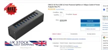 ORICO 10 Port USB 3.0 Hub Powered Splitter w 5Gbps Cable & Power Adapter.webp