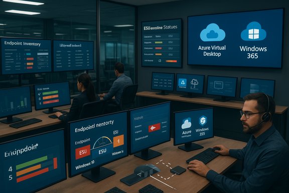 SOC operators monitor cloud and endpoint dashboards on multiple screens.
