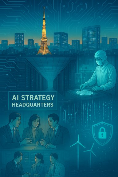 AI Strategy Headquarters: a team strategizes secure AI in a futuristic city data-center. AI Strategy Headquarters: a team strategizes secure AI in a futuristic city data-center.