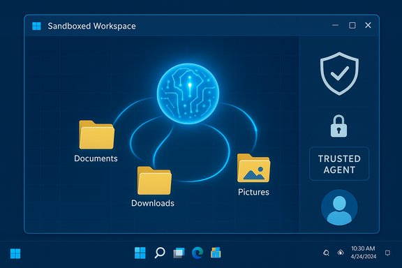 Cybersecurity sandbox workspace featuring a glowing AI brain hub and yellow folders.