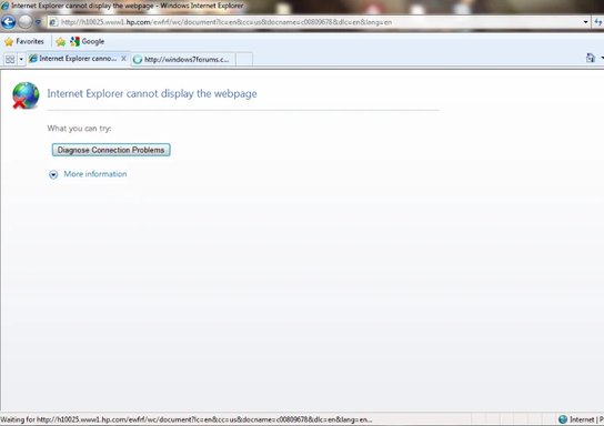 Windows 7 - Internet explorer can not display Web Page | Windows Forum
